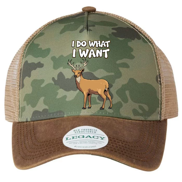 Reindeer Stag Fawn Antler Deer Gift I Do What I Want Funny Gift Legacy Tie Dye Trucker Hat