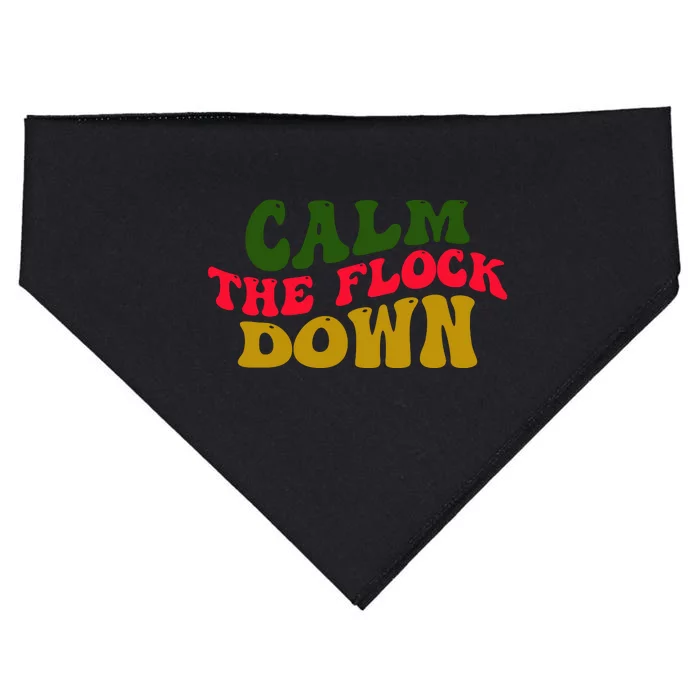 Retro Sassy Flamingo , Calm The F USA-Made Doggie Bandana