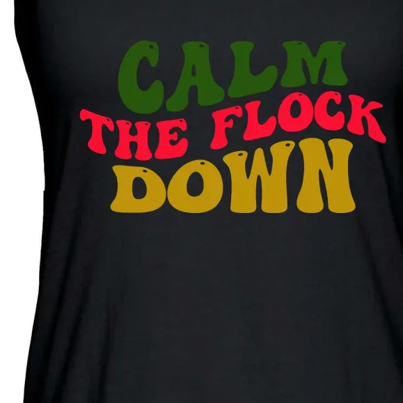 Retro Sassy Flamingo , Calm The F Ladies Essential Flowy Tank