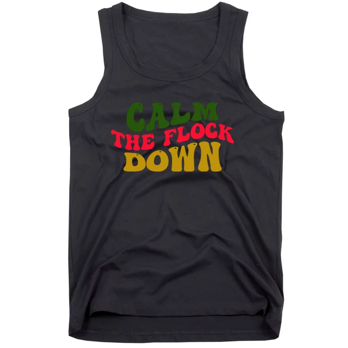 Retro Sassy Flamingo , Calm The F Tank Top