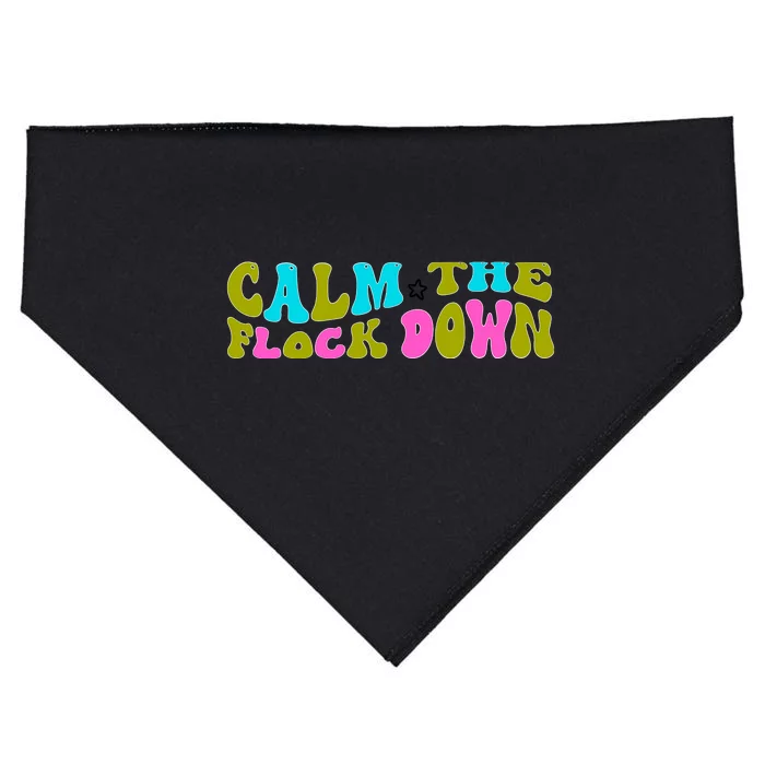 Retro Sassy Flamingo , Calm The Fl USA-Made Doggie Bandana