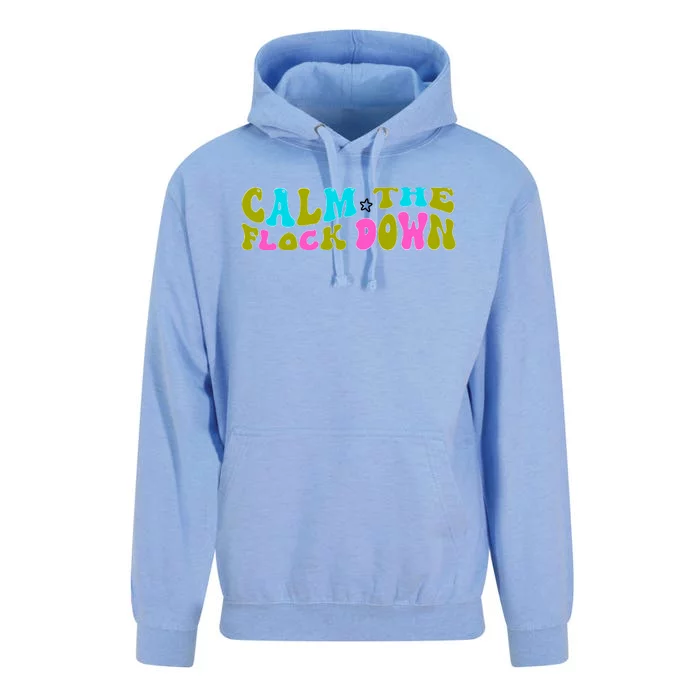 Retro Sassy Flamingo , Calm The Fl Unisex Surf Hoodie