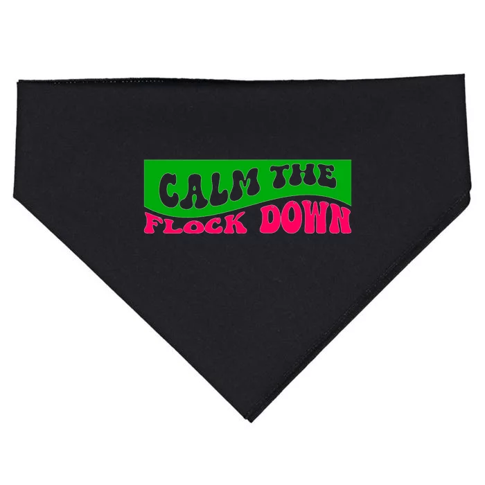 Retro Sassy Flamingo , Calm The Fl USA-Made Doggie Bandana