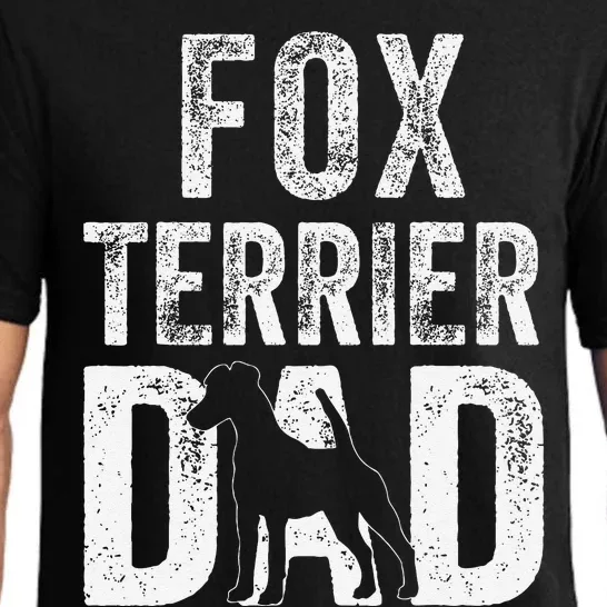 Retro Smooth Fox Terrier Dad Papa Fathers Day Dog Silhouette Pajama Set