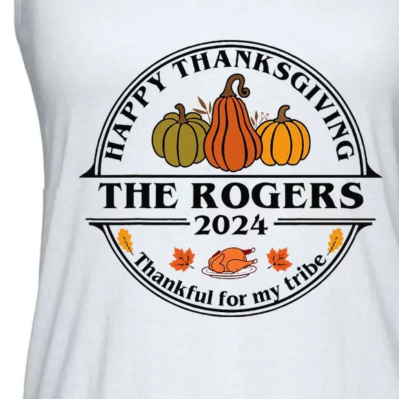 Rogers Surname Family Matching Happy Thanksgiving 2024 Ladies Essential Flowy Tank