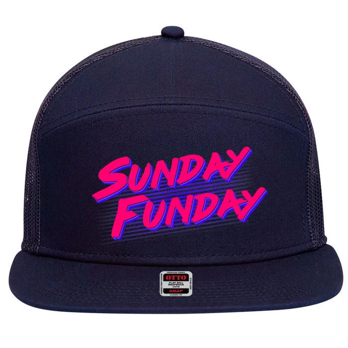 Retro Sunday Funday 7 Panel Mesh Trucker Snapback Hat