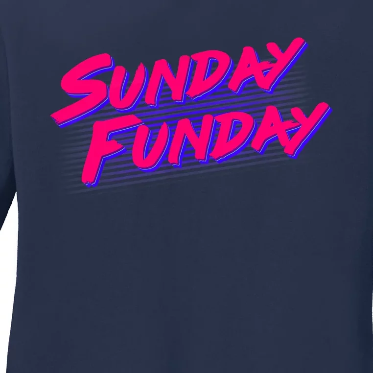 Retro Sunday Funday Ladies Long Sleeve Shirt