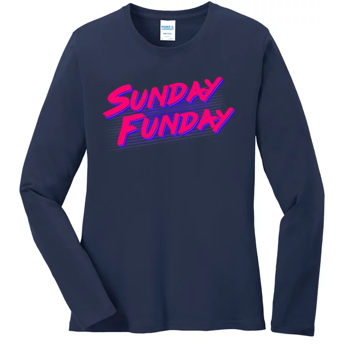 Retro Sunday Funday Ladies Long Sleeve Shirt