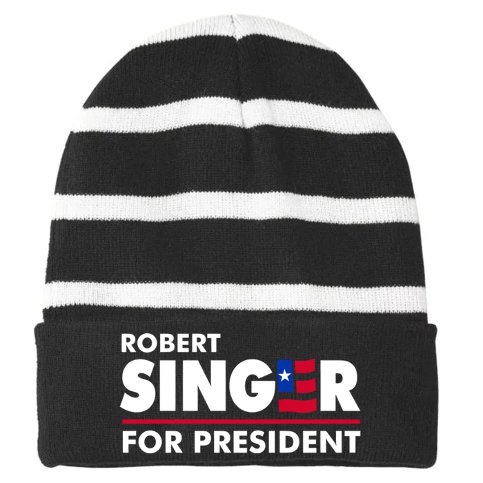 Robert Singer For President Robert Kennedy Jr For President USA 2024 Striped Beanie with Solid Band