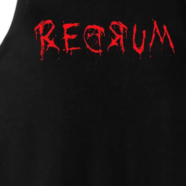 REDRUM Scary Font Trick Treat 80s Horror Movie Fan Ladies Tri-Blend Wicking Tank