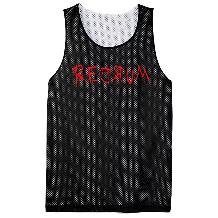 REDRUM Scary Font Trick Treat 80s Horror Movie Fan Mesh Reversible Basketball Jersey Tank