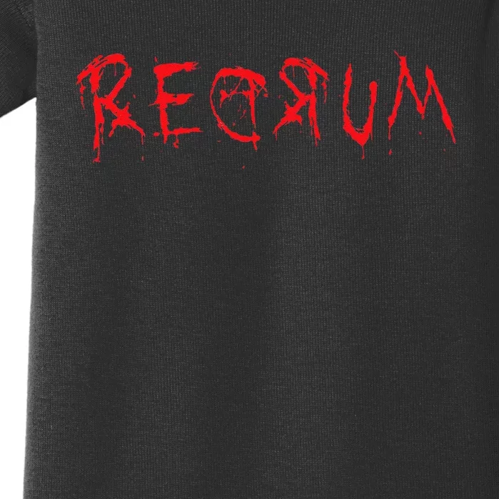 REDRUM Scary Font Trick Treat 80s Horror Movie Fan Baby Bodysuit