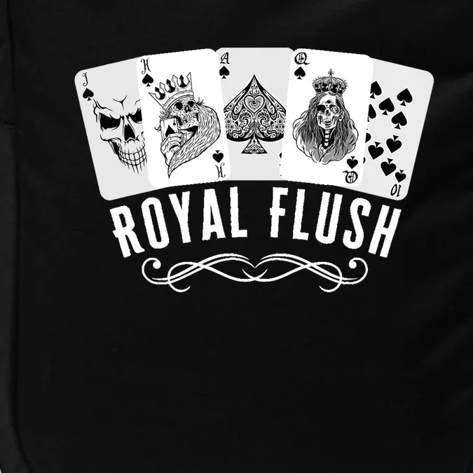 Royal Spade Flush Skeleton King Queen Spades Poker Gift Impact Tech Backpack