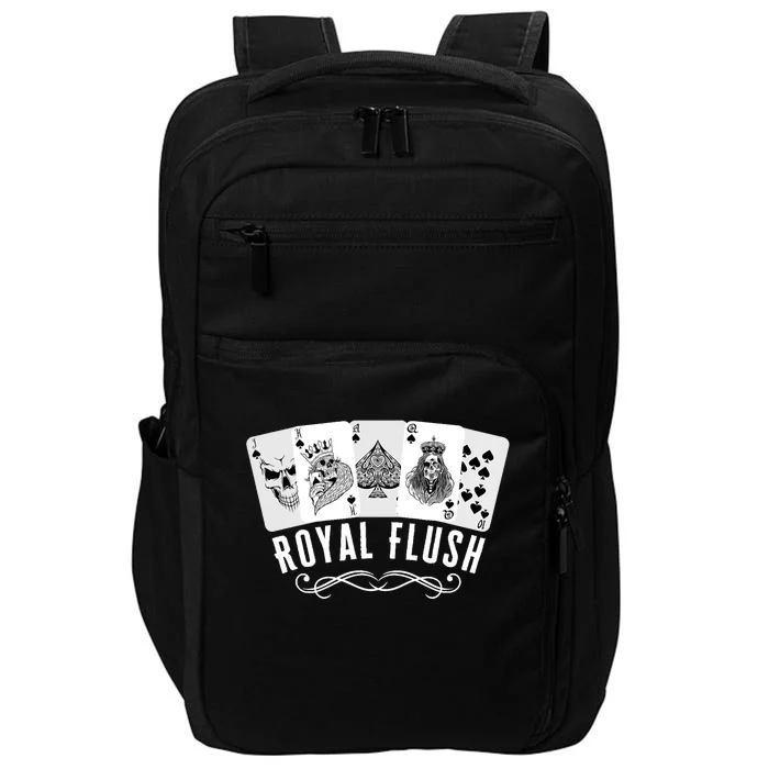 Royal Spade Flush Skeleton King Queen Spades Poker Gift Impact Tech Backpack