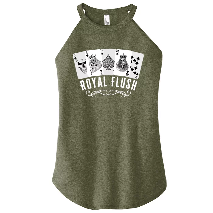 Royal Spade Flush Skeleton King Queen Spades Poker Gift Women’s Perfect Tri Rocker Tank