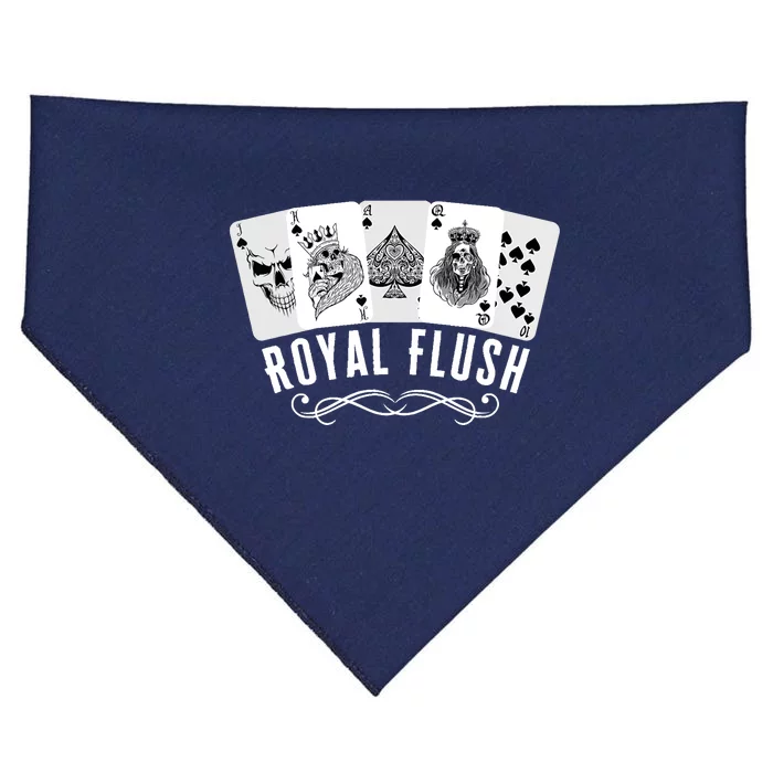 Royal Spade Flush Skeleton King Queen Spades Poker Gift USA-Made Doggie Bandana