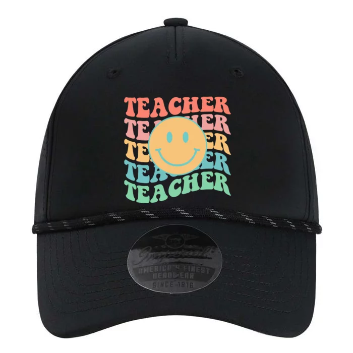 Retro Smiley Face Teacher Colorful Performance The Dyno Cap