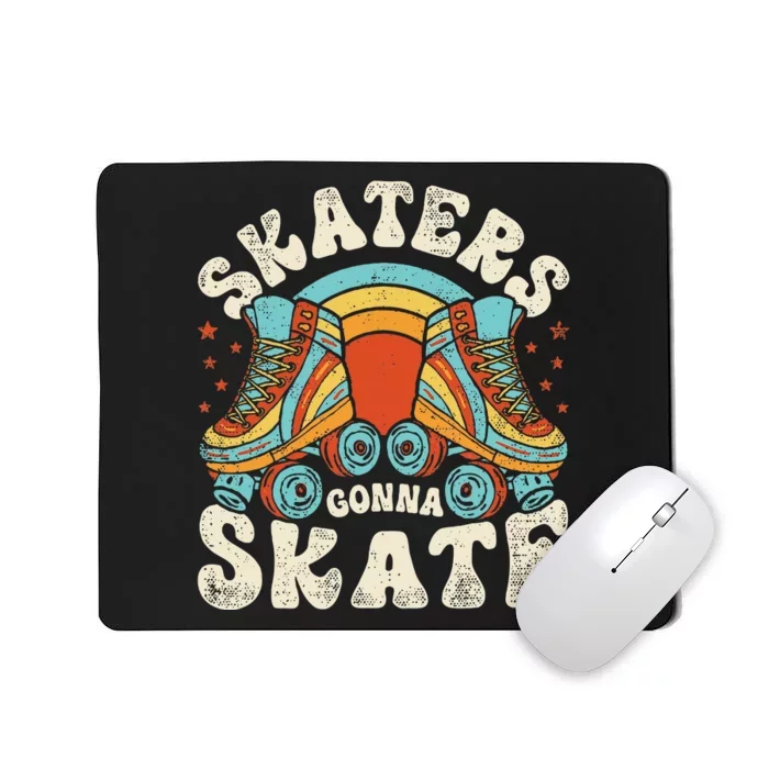 Roller Skating Funny Skaters Gonna Skate Retro 70s 80s Mousepad