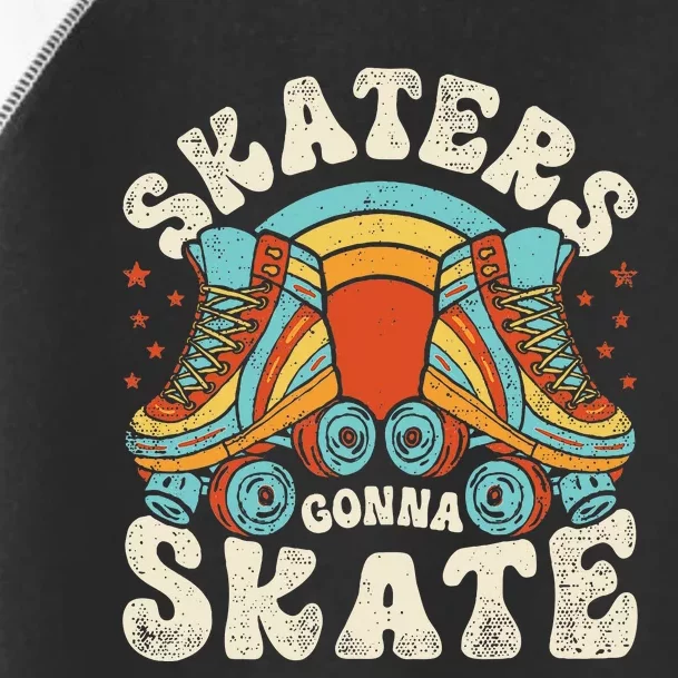 Roller Skating Funny Skaters Gonna Skate Retro 70s 80s Toddler Fine Jersey T-Shirt