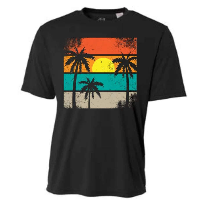 Retro Summer Funny Beach Life Vintage Cooling Performance Crew T-Shirt