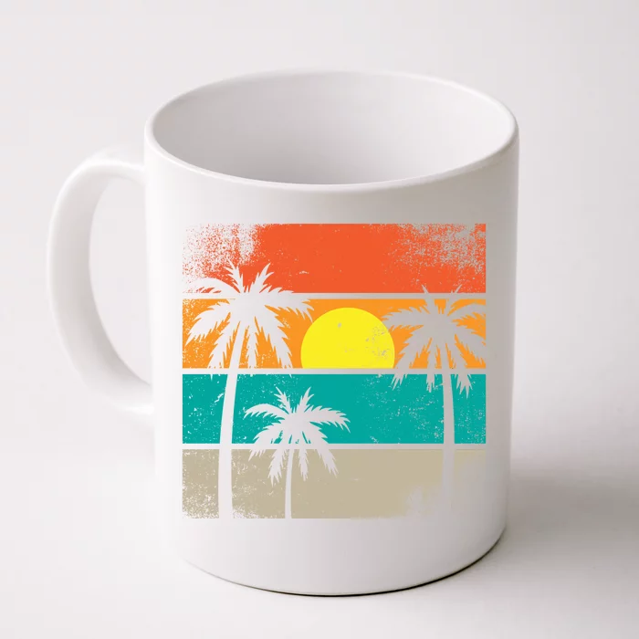 Retro Summer Funny Beach Life Vintage Front & Back Coffee Mug