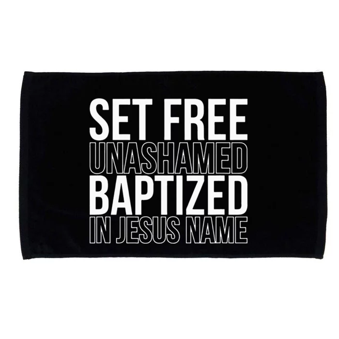 retro Set free unashamed baptized in Jesus name Microfiber Hand Towel