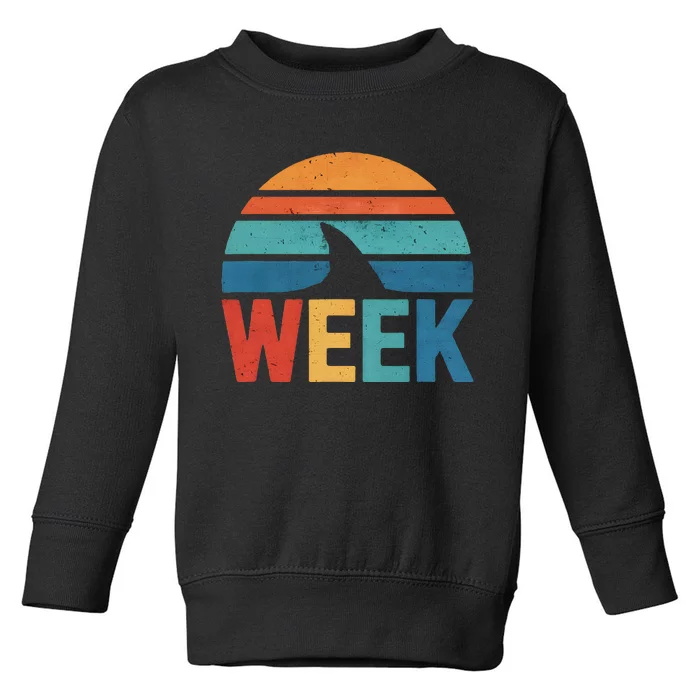 Retro Shark Fin 70s 80s Ocean Animal Lover Design Toddler Sweatshirt