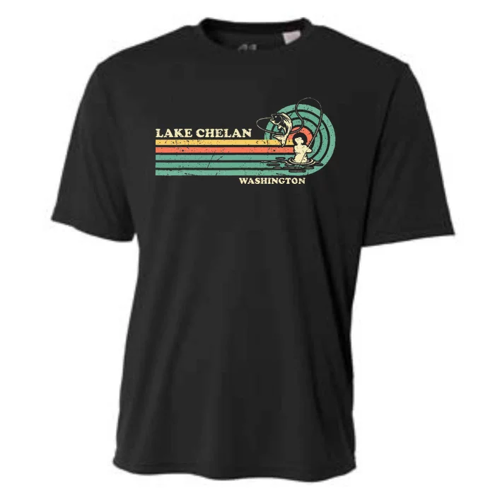 Retro Summer Fishing Washington Chelan Lake Cooling Performance Crew T-Shirt