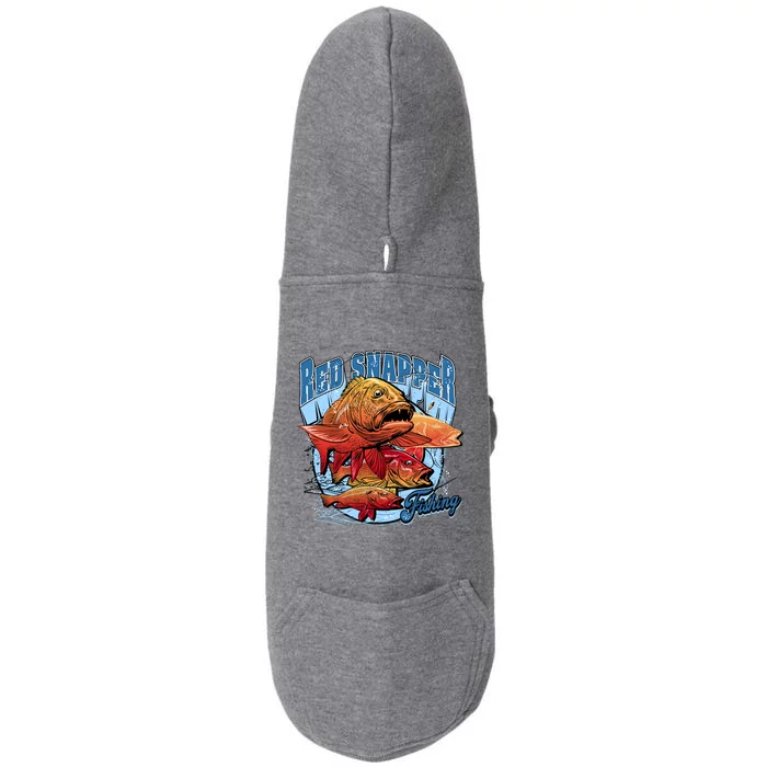 Red Snapper Fishing Doggie 3-End Fleece Hoodie