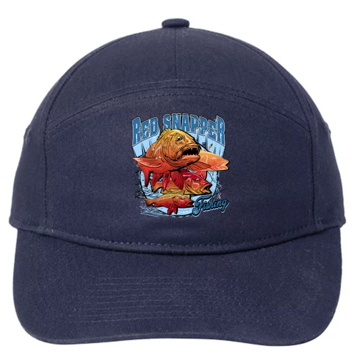 Red Snapper Fishing 7-Panel Snapback Hat