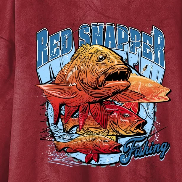 Red Snapper Fishing Hooded Wearable Blanket