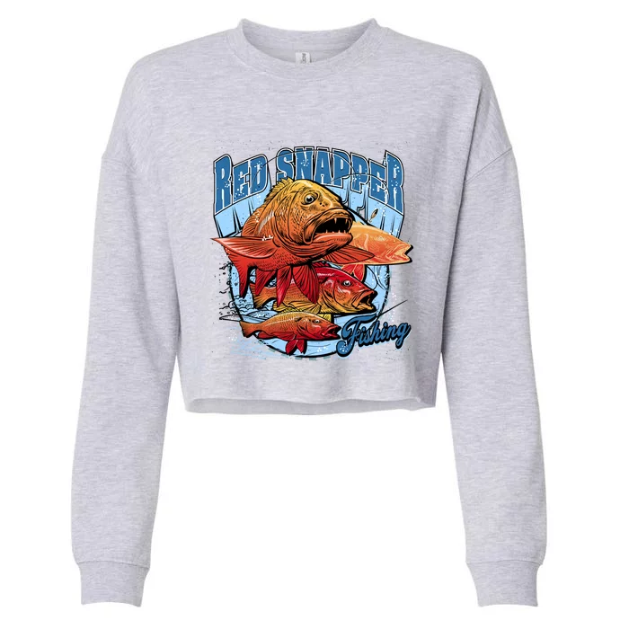 Red Snapper Fishing Cropped Pullover Crew