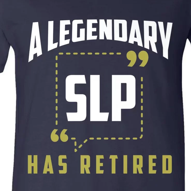 Retired SLP Funny Speech Pathologist Retirement Gift V-Neck T-Shirt