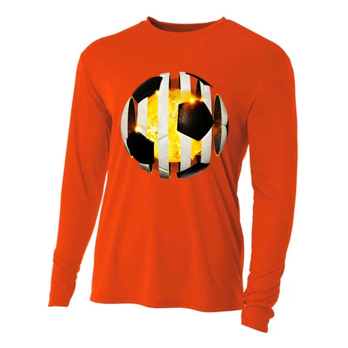 Ripped Soccer Futbol Fire Ball Cooling Performance Long Sleeve Crew