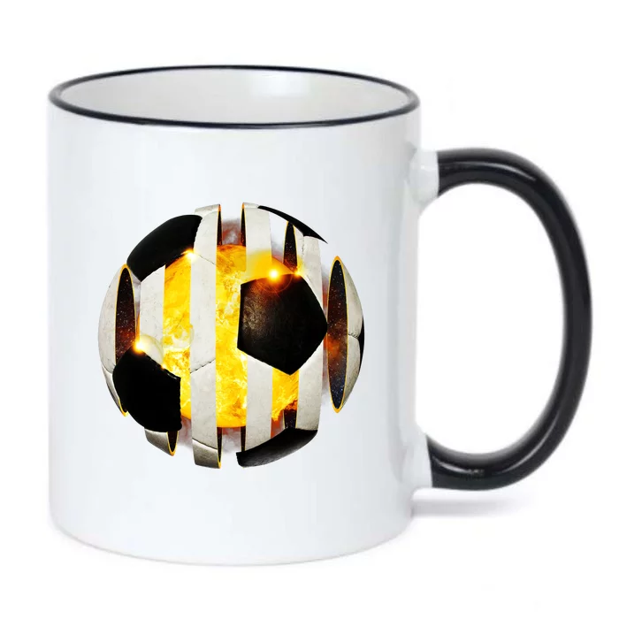 Ripped Soccer Futbol Fire Ball Black Color Changing Mug