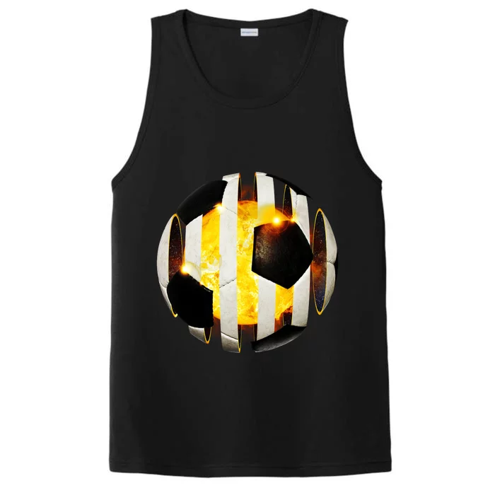 Ripped Soccer Futbol Fire Ball Performance Tank