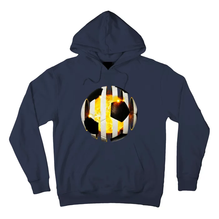 Ripped Soccer Futbol Fire Ball Hoodie