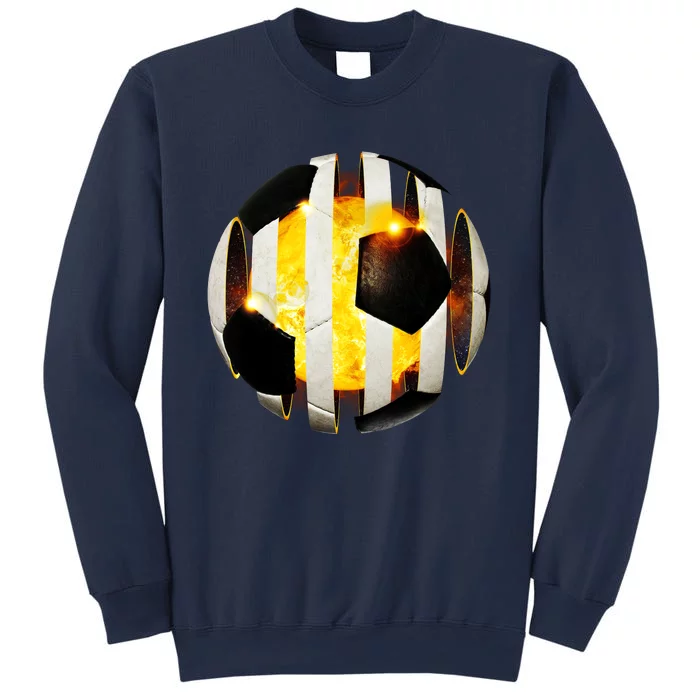 Ripped Soccer Futbol Fire Ball Sweatshirt