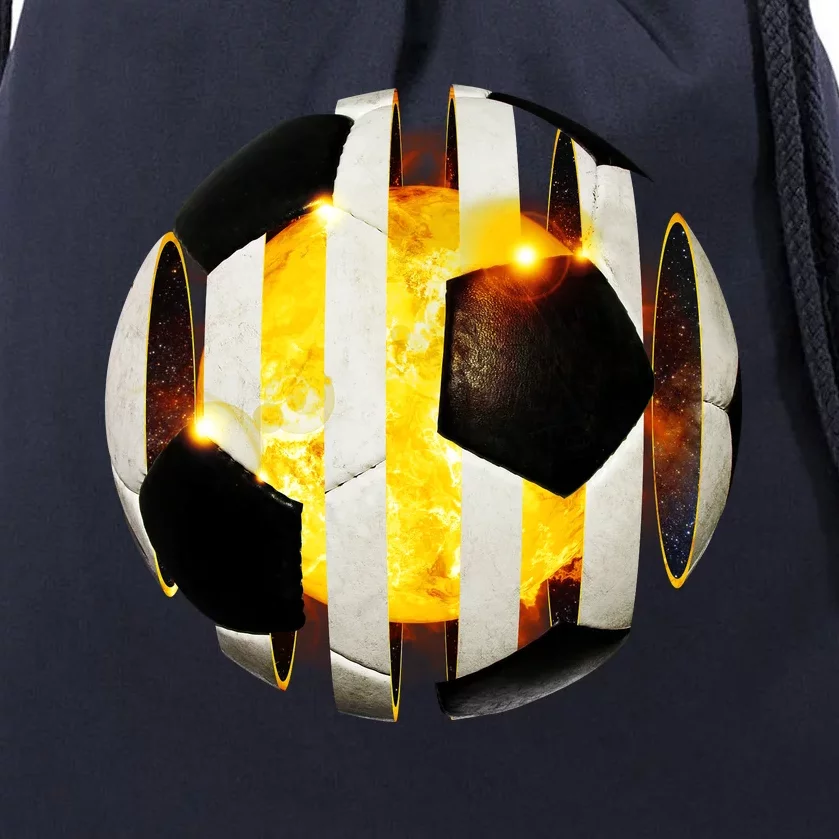 Ripped Soccer Futbol Fire Ball Drawstring Bag