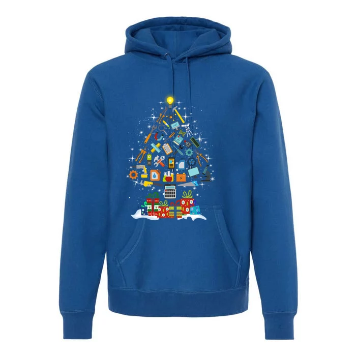 Retro Santas Favorite Engineer Christmas Tree Funny Xmas Gift Premium Hoodie