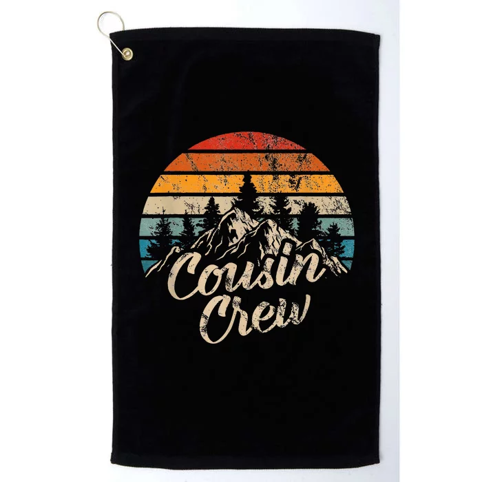 Retro Summer Family Vacation Camping Outdoor Cousin Crew Platinum Collection Golf Towel