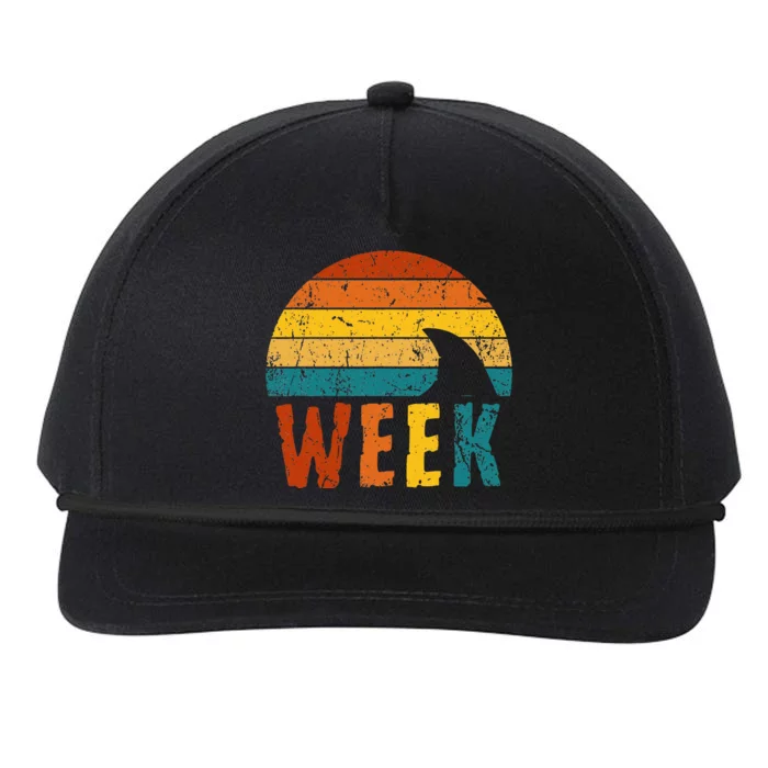 Retro Shark Fin 70s 80s Week Cool Sharks Ocean Animal Lover Snapback Five-Panel Rope Hat