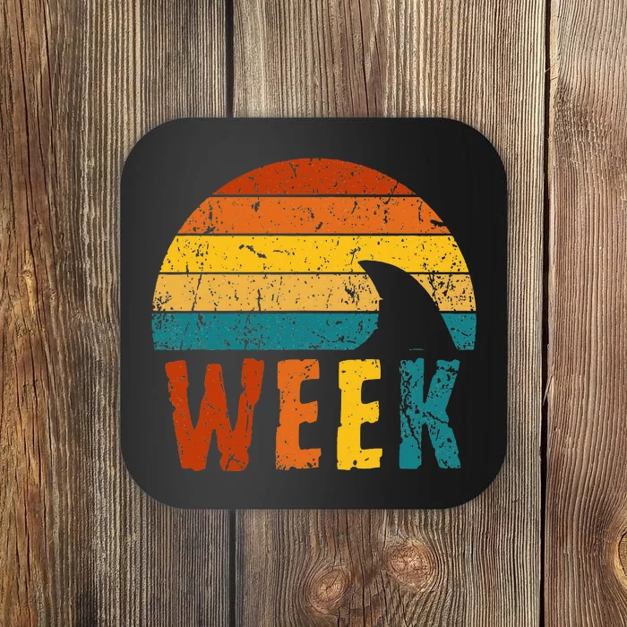 Retro Shark Fin 70s 80s Week Cool Sharks Ocean Animal Lover Coaster