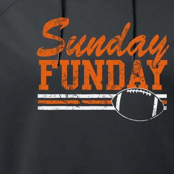 Retro Sunday Funday Football Fan Performance Fleece Hoodie