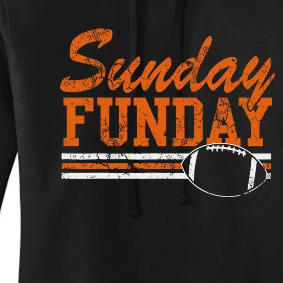 Retro Sunday Funday Football Fan Women's Pullover Hoodie