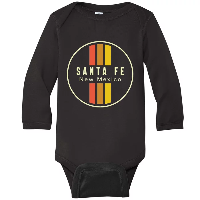 Retro Santa Fe New Mexico Baby Long Sleeve Bodysuit