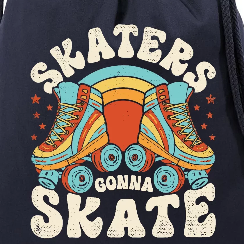 Roller Skating Funny Skaters Gonna Skate Retro 70s 80s Girl Drawstring Bag