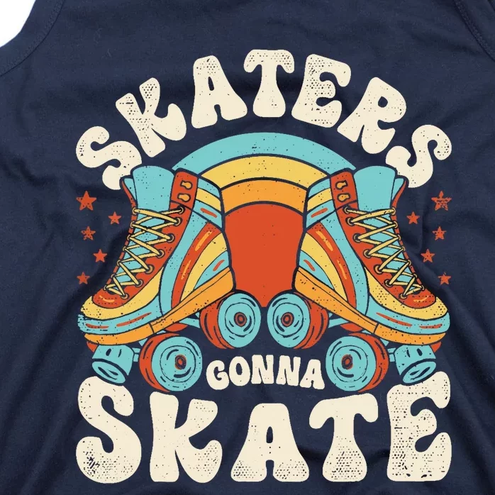 Roller Skating Funny Skaters Gonna Skate Retro 70s 80s Girl Tank Top