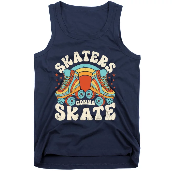 Roller Skating Funny Skaters Gonna Skate Retro 70s 80s Girl Tank Top