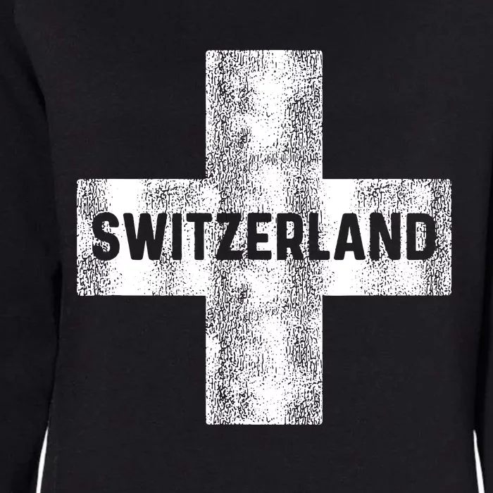 Retro Swiss Flag Of Switzerland Women Souvenir Gift Womens California Wash Sweatshirt